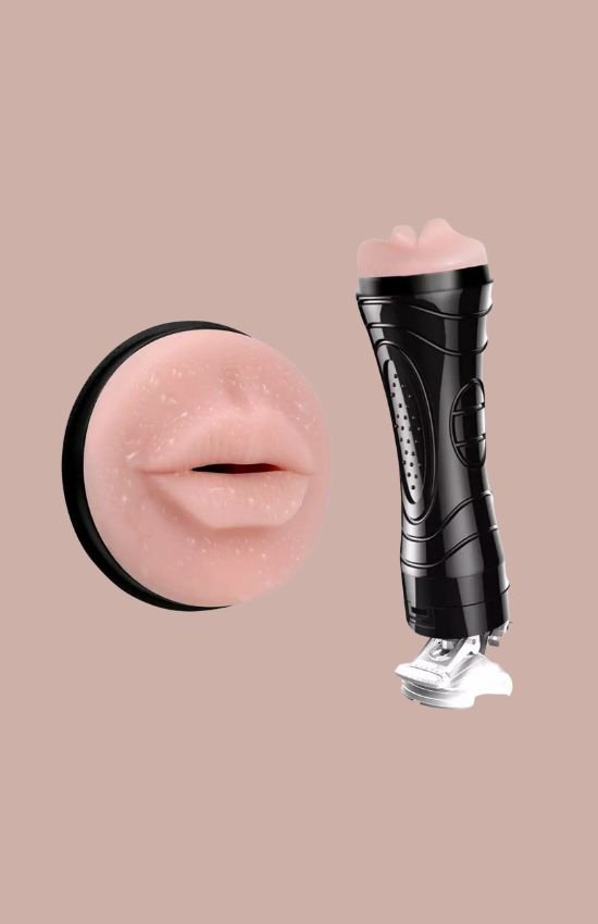 Masturbador CyberSkin com Vibração e Ventosa - Formato de Boca