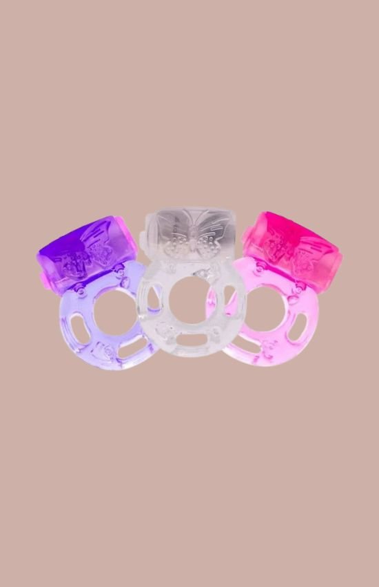 Anel Peniano com Vibrador e Massageador de Silicone